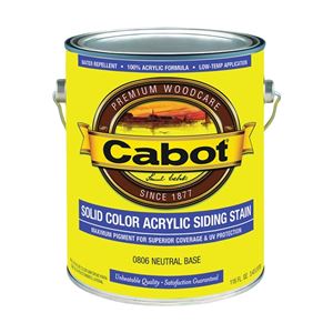 Cabot 800 Series 140.0000806.007 Solid Color Siding Stain, Natural Flat, Liquid, 1 gal, Can, Pack of 4