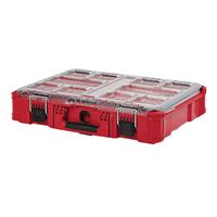 Milwaukee 48-22-8430 Organizer, 75 lb Capacity, 19.76 in L, 15 in W, 4.61 in H, 10-Compartment, Plastic, Red 