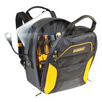 CLC DGCL33 Tool Backpack with Lighted USB Charging, 13 in W, 10-1/4 in D, 17 in H, 33-Pocket, Polyester, Black/Yellow 