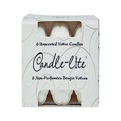 CANDLE-LITE 1601595 Votive Food Warmer Candle, White Candle, 10 hr Burning, Pack of 12 