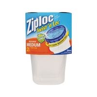 Ziploc 71287 Food Container Set, 32 oz Capacity, Plastic, Opaque, 4-1/2 in L, 4-1/2 in W, 6-1/8 in H 