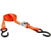 Keeper 89115 Tie-Down, 1 in W, 15 ft L, Orange, 400 lb Working Load, S-Hook End, Pack of 8 