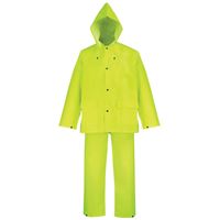 Diamondback OX025PU-XXL Rain Suit, 2XL, 31 in Inseam, Polyester, Hi-Viz Yellow, Comfortable Oxford Polyester Collar 