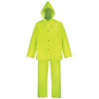 Diamondback OX025PU-XXXL Rain Suit, 3XL, 31-1/2 in Inseam, Polyester, Hi-Viz Yellow, Comfortable Oxford Polyester Collar 