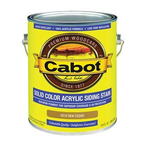 Cabot 800 Series 140.0000816.007 Solid Color Siding Stain, Natural Flat, New Cedar, Liquid, 1 gal, Can, Pack of 4
