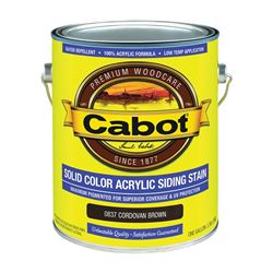 Cabot 800 Series 140.0000837.007 Solid Color Siding Stain, Natural Flat, Cordovan Brown, Liquid, 1 gal, Can, Pack of 4 