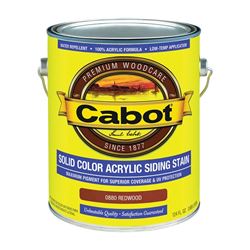Cabot 800 Series 140.0000880.007 Solid Color Siding Stain, Natural Flat, Redwood, Liquid, 1 gal, Can, Pack of 4 