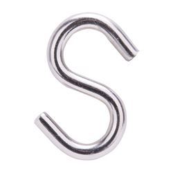ProSource LR379 S-Hook, 289 lb Working Load, 19/64 in Dia Wire, Stainless Steel, Stainless Steel, Pack of 10 