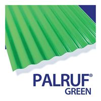Palruf 101479 Corrugated Roofing Panel, 8 ft L, 26 in W, 0.063 in Thick Material, PVC, Green, Pack of 10 