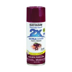 Rust-Oleum Painters Touch 2X Ultra Cover 334051 Spray Paint, Gloss, Cranberry, 12 oz, Aerosol Can 