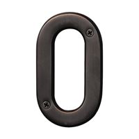 Hy-Ko Prestige Series BR-42OWB/0 House Number, Character: 0, 4 in H Character, Bronze Character, Solid Brass, Pack of 3 