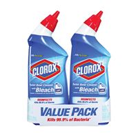 Clorox 00273 Toilet Bowl Cleaner, 24 oz, Liquid, Bleach, Crisp, Floral, Clear/Pale Green, Pack of 6 