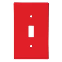 Eaton Wiring Devices 5134RD-BOX Wallplate, 4-1/2 in L, 2-3/4 in W, 1 -Gang, Nylon, Red, High-Gloss, Pack of 15 