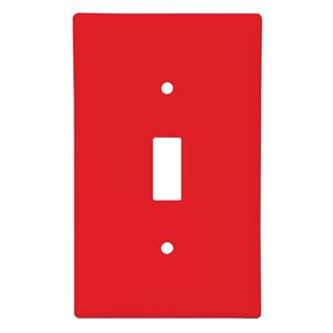 Eaton Wiring Devices 5134RD-BOX Wallplate, 4-1/2 in L, 2-3/4 in W, 1 -Gang, Nylon, Red, High-Gloss, Pack of 15