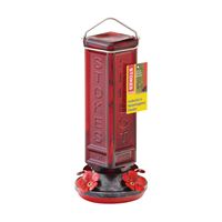 Stokes Select 38261 Bird Feeder, 19 oz, 4-Port/Perch, Glass, Red, 10.6 in H, Pack of 2 