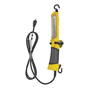 PowerZone ORTLLED48606 Drop Light, 120 V, LED Lamp, 6 ft L Cord, Yellow