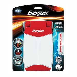 Energizer Weatheready Series FL452WRBP Folding Lantern, D Battery, LED Lamp, 500 Lumens Lumens, Red