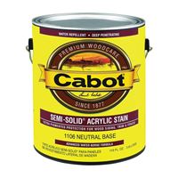Cabot 1100 Series 140.0001106.007 Semi-Solid Siding Stain, Natural Flat, Liquid, 1 gal, Can, Pack of 4 
