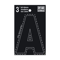 Hy-Ko 30400 Series 30411 Die-Cut Letter, Character: A, 3 in H Character, Black Character, Vinyl, Pack of 10 