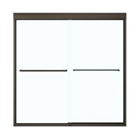 Maax Aura 135661-900-172 Bathtub Door, Semi Frame, Clear Glass, Bypass/Sliding Door, 1/4 in Glass 
