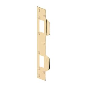 Defender Security U 9480 Combination Door Strike Plate, 11 in L, 1-5/8 in W, Steel, Brass