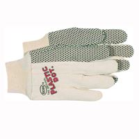 Boss 5501 Protective Gloves, Mens, L, Straight Thumb, Knit Wrist Cuff, Cotton, Black/White 