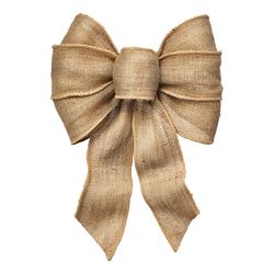 Holidaytrims 6112 Wired Bow, Burlap, Natural, Pack of 12 