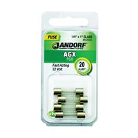 Jandorf 60660 Fast Acting Fuse, 20 A, 32 V, 200, 1000 A Interrupt, Glass Body 