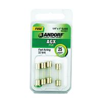 Jandorf 60661 Fast Acting Fuse, 25 A, 32 V, 100, 1000 A Interrupt, Glass Body 