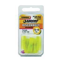 Jandorf 60822 Disconnect Terminal, 12 to 10 AWG Wire, Nylon Insulation, Copper Contact, Yellow 