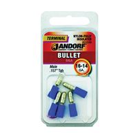 Jandorf 60849 Bullet Terminal, 600 V, 16 to 14 AWG Wire, Nylon Insulation, Copper Contact, Blue 