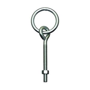 National Hardware 2061BC Series N220-632 Hitch Ring with Eye Bolt, 160 lb Working Load, 2 in ID Dia Ring, Steel, Zinc, 1/BAG