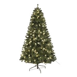 Hometown Holidays 61970 Sheared Tree, 7 ft H, Noble Fir Family, 110 V, LED Bulb, Clear Light 