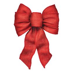 Holidaytrims 6122 Wired Bow, Burlap, Red, Pack of 12 