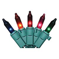 Sylvania V4001-49 Light Set, Christmas, 120 V, 40.8 W, 100-Lamp, Incandescent Lamp, Blue/Green/Pink/Red/Yellow Lamp 