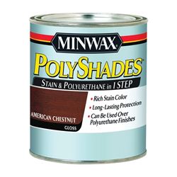 Minwax 614750444 Waterbased Polyurethane Stain, Gloss, Liquid, American Chestnut, 1 qt, Can 