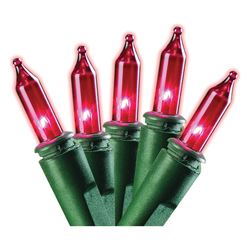 Sylvania V4003-49 Light Set, Christmas, 120 V, 40.8 W, 100-Lamp, Incandescent Lamp, Red Lamp, 1000 hr Average Life 