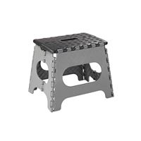 Simple Spaces Folding Step Stool, 10-5/8 in H, 1-Step, 330 lb, Plastic, Black/Gray 