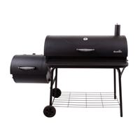 Char-Broil 21201571 Deluxe Offset Charcoal Smoker Grill, 3 -Grate, 925 sq-in Primary Cooking Surface, Black, Steel Body 
