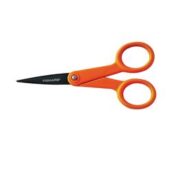 Fiskars 99947097J Non-Stick Scissor, 4.9 in OAL, 1-13/16 in L Cut, Stainless Steel Blade, Double Loop Handle 