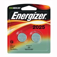Energizer 2025BP-2 Coin Cell Battery, 3 V Battery, 170 mAh, CR2025 Battery, Lithium, Manganese Dioxide 