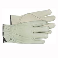 Boss 4067L Gloves, Mens, L, Keystone Thumb, Open, Shirred Elastic Back Cuff, Cowhide Leather, Natural 