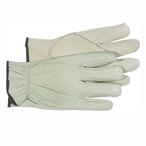 Boss 4067XL Gloves, Men's, XL, Keystone Thumb, Open, Shirred Elastic Back Cuff, Cowhide Leather, Natural