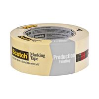 Scotch 2020-2A Masking Tape, 60 yd L, 2 in W, Crepe Paper Backing, Beige 