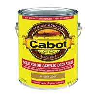 Cabot 1800 Series 140.0001816.007 Solid Color Decking Stain, Low-Lustre, New Cedar, Liquid, 1 gal, Can, Pack of 4 