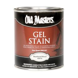 Old Masters 82004 Gel Stain, Weathered Wood, Liquid, 1 qt 