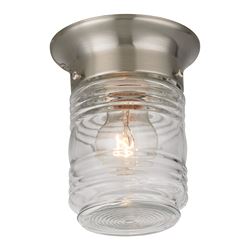 Boston Harbor Porch Light, 120 V, 60 W, A19 or CFL Lamp, Steel Fixture, Brushed Nickel 