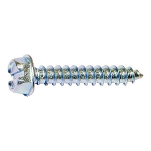 Midwest Fastener 02951 Screw, #12 Thread, 2 in L, Coarse Thread, Hex, Slotted Drive, Self-Tapping, Sharp Point, Steel