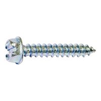 Midwest Fastener 02960 Screw, #14 Thread, 2 in L, Coarse Thread, Hex, Slotted Drive, Self-Tapping, Sharp Point, Steel 