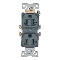 Eaton Wiring Devices 877B-BOX Duplex Receptacle, 2 -Pole, 20 A, 125 V, Side Wiring, Brown 